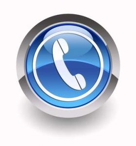 Blue phone glossy icon